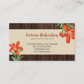 Rustikale Wasserfarbe Lilien Kunst, Dichtung und M Visitenkarte (Rückseite)