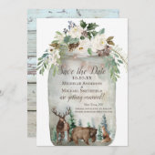 Rustikale Wasserfarbe Mason Jar Save the Date (Vorne/Hinten)