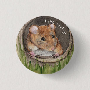 Rustikale Wasserfarbe-Maus Button