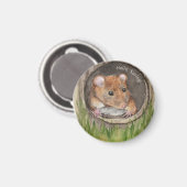 Rustikale Wasserfarbe-Maus Magnet (Vorderseite/Rückseite)