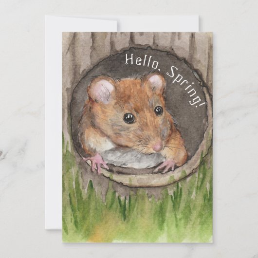 Rustikale Wasserfarbe-Maus Save The Date (Vorderseite)
