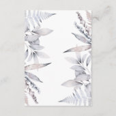 Rustikale Wasserfarbe Mauve Floral Botanische Hoch Begleitkarte (Rückseite)