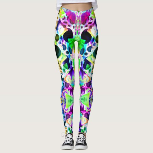 Rustikale Wasserfarbe mit Löchern und Ausschnitten Leggings (Vorderseite)