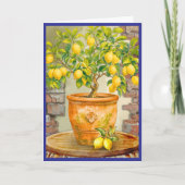 Rustikale Wasserfarbe Mittelmeer-Limonenbaum Karte (Vorderseite)