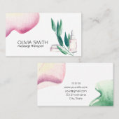 Rustikale Wasserfarbe Moderne Vegetation Blumenmas Visitenkarte (Vorne/Hinten)