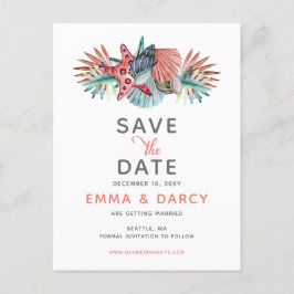 Rustikale Wasserfarbe Muscheln Starfish Beach Hoch Ankündigungspostkarte