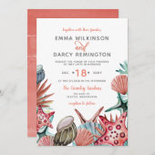 Rustikale Wasserfarbe Muscheln Starfish Beach Hoch Einladung (Vorne/Hinten)