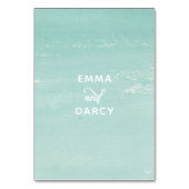 Rustikale Wasserfarbe Muscheln Starfish Beach Hoch Tischnummer (Rückseite)