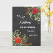 Rustikale Wasserfarbe Nephew Frohe Weihnachten Karte (Gelbe Blume)