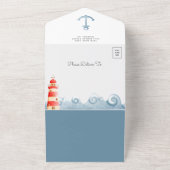 Rustikale Wasserfarbe Niedliche Wassermotorschiff  All In One Einladung (Außenbereich)