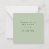 Rustikale Wasserfarbe Nordische Weihnachtsgrün Kra Mitteilungskarte (Rückseite)