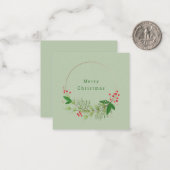 Rustikale Wasserfarbe Nordische Weihnachtsgrün Kra Mitteilungskarte (Vorderseite/Rückseite Beispiel)