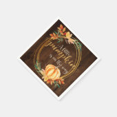 Rustikale Wasserfarbe Orange Pumpkin Fall Babydusc Serviette (Ecke)