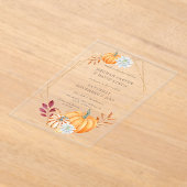 Rustikale Wasserfarbe Orange Pumpkins Hochzeit im  Acryleinladungen (Ablage )