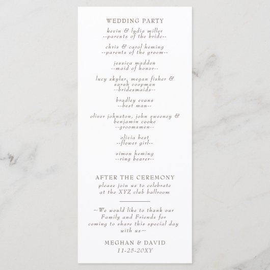 Rustikale Wasserfarbe Orange Pumpkins Hochzeit im  Programm (Rückseite)