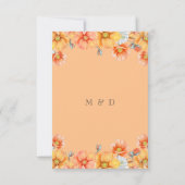 Rustikale Wasserfarbe Orange Pumpkins Hochzeit im  RSVP Karte (Rückseite)