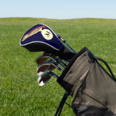Rustikale Wasserfarbe Owl Monogramm Name Navy Blue Golf Headcover (In SItu)