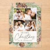 Rustikale Wasserfarbe Pinecone Acryleinladungen (Vorderseite)