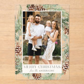 Rustikale Wasserfarbe Pinecone Weinkultur und Erde Acryleinladungen (Vorderseite)