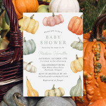 Rustikale Wasserfarbe Pumpkin Baby Dusche