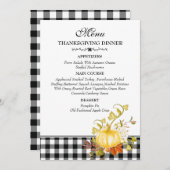 Rustikale Wasserfarbe Pumpkin Kariert Erntedank Me Menükarte (Vorne/Hinten)