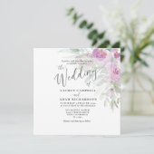 Rustikale Wasserfarbe Rosa Blumenkuchen Hochzeit (Stehend Vorderseite)