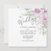 Rustikale Wasserfarbe Rosa Blumenkuchen Hochzeit (Vorderseite)