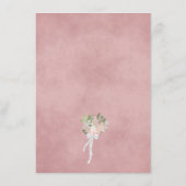 Rustikale Wasserfarbe Rosa Blumenzwiebeldetails Begleitkarte (Rückseite)