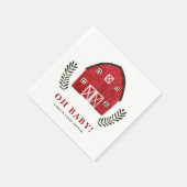 Rustikale Wasserfarbe Rotes Scheunen-Baby-Shower i Serviette (Ecke)