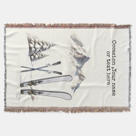 Rustikale Wasserfarbe Schneeberg Winter Decke (Vorderseite)