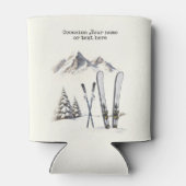 Rustikale Wasserfarbe Schneeberg Winter Dosenkühler (Rückseite)