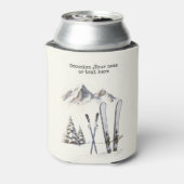 Rustikale Wasserfarbe Schneeberg Winter Dosenkühler (Kanne Rückseite)