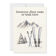 Rustikale Wasserfarbe Schneeberg Winter