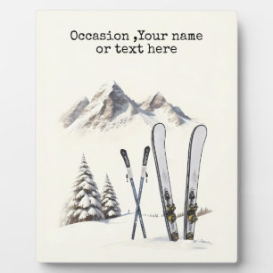 Rustikale Wasserfarbe Schneeberg Winter Fotoplatte