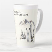 Rustikale Wasserfarbe Schneeberg Winter Milchtasse (Rechte Ecke)