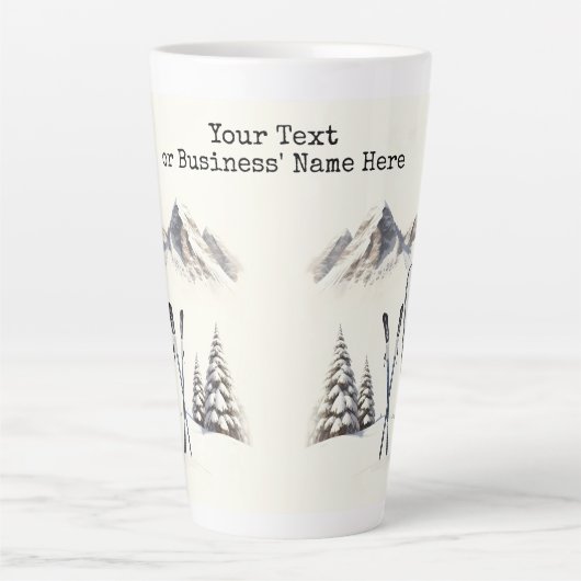 Rustikale Wasserfarbe Schneeberg Winter Milchtasse (Vorderseite)