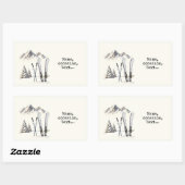 Rustikale Wasserfarbe Schneeberg Winter Rechteckiger Aufkleber (Blatt)