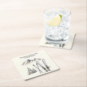 Rustikale Wasserfarbe Schneeberg Winter Rechteckiger Pappuntersetzer (Vor Ort)