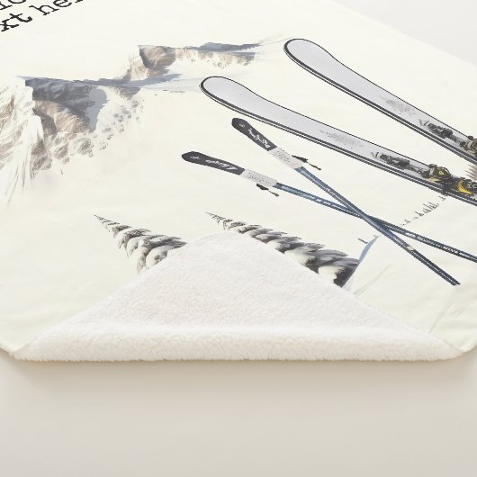 Rustikale Wasserfarbe Schneeberg Winter Sherpadecke (3/4)