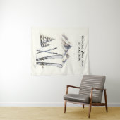 Rustikale Wasserfarbe Schneeberg Winter Wandteppich (Beispiel (Horizontal))