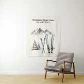 Rustikale Wasserfarbe Schneeberg Winter Wandteppich (Beispiel)