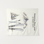 Rustikale Wasserfarbe Schneeberg Winter Wandteppich (Vorderseite (Horizontal))