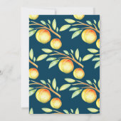 Rustikale Wasserfarbe Süße Pfirsiche Hochzeit Einladung (Rückseite)