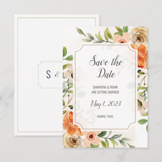 Rustikale Wasserfarbe Terracotta (Vorne/Hinten)