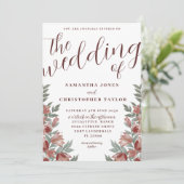 Rustikale Wasserfarbe Terracotta Einladung (Stehend Vorderseite)