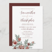 Rustikale Wasserfarbe Terracotta Einladung (Vorne/Hinten)