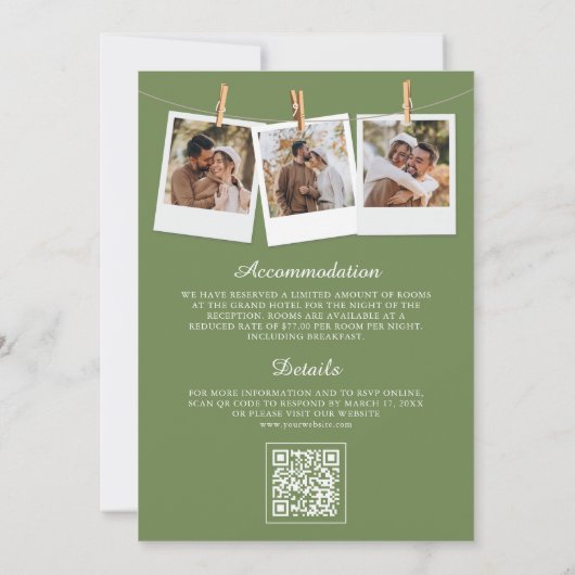 Rustikale Wasserfarbe Toskana QR Code Hochzeit Einladung (Rückseite)