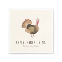 Rustikale Wasserfarbe Truthahn Thanksgiving