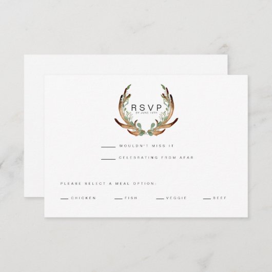 Rustikale Wasserfarbe | UAWG | | Hochzeit Save The Date (Vorne/Hinten)