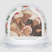 Rustikale Wasserfarbe Weihnachten Kariertes Foto S Schneekugeln (Rückseite)